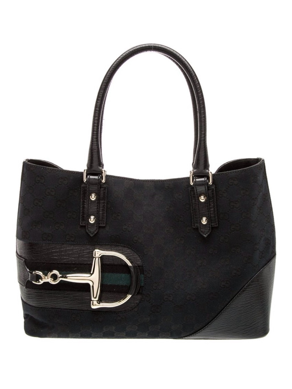 Gucci Black Shoulder Tote with Horsebit Buckle